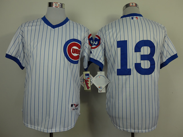 Men Chicago Cubs 13 Castro White Throwback 1988 MLB Jerseys